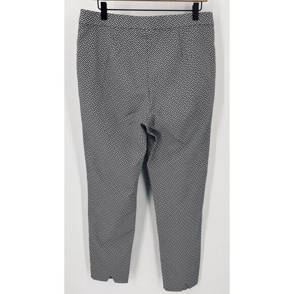 J Jill Essential Slim Ankle Pull On Pants Size 12T Black Geometric Pattern - Picture 6 of 10